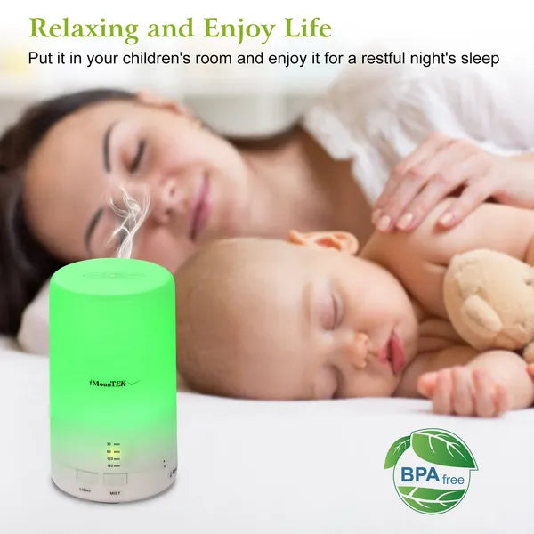 Mini Cool Mist Humidifier Aroma Diffuser with LED Lights Timer