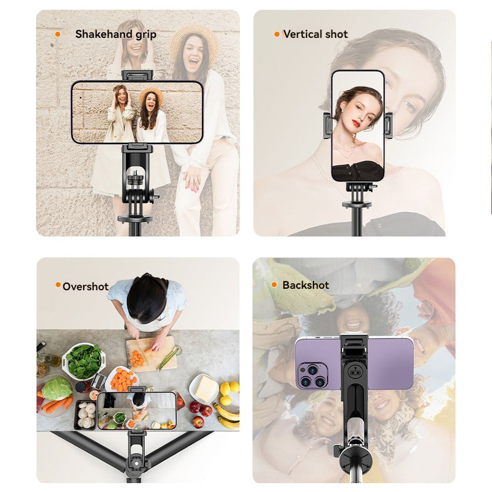 Selfie Stick Tripod with Fill Light Remote Extendable Phone Stand