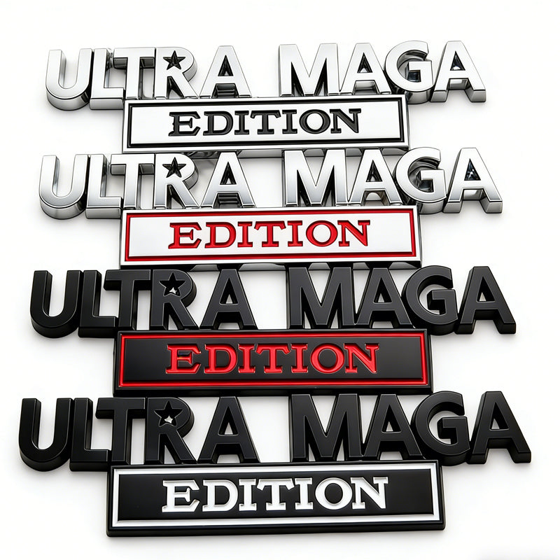 2PCS Ultra Edition 3D Metal Car Emblem Badge Sticker