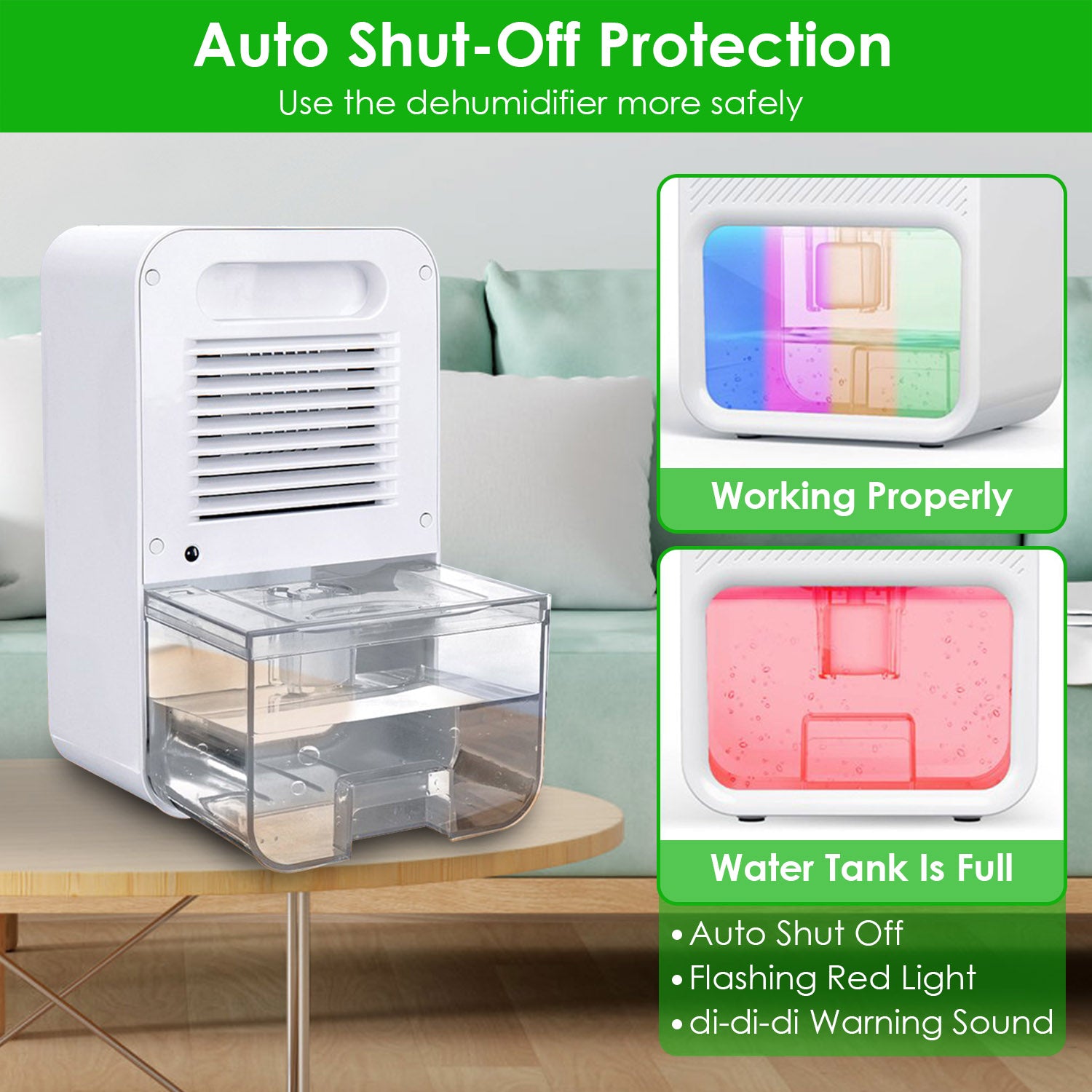 Powerful Portable Dehumidifier Quiet Smart Home Air Dryer