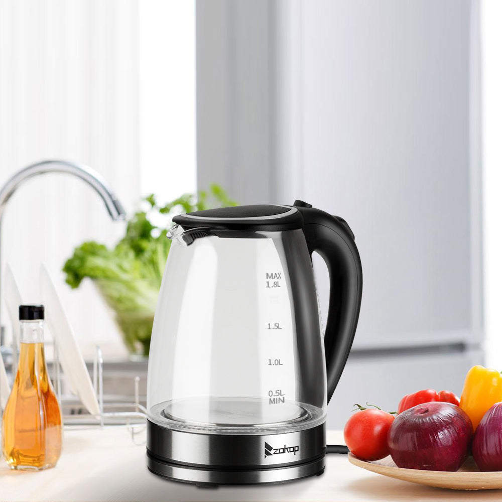Powerful Electric Glass Kettle Stainless Steel Fast Boiling
