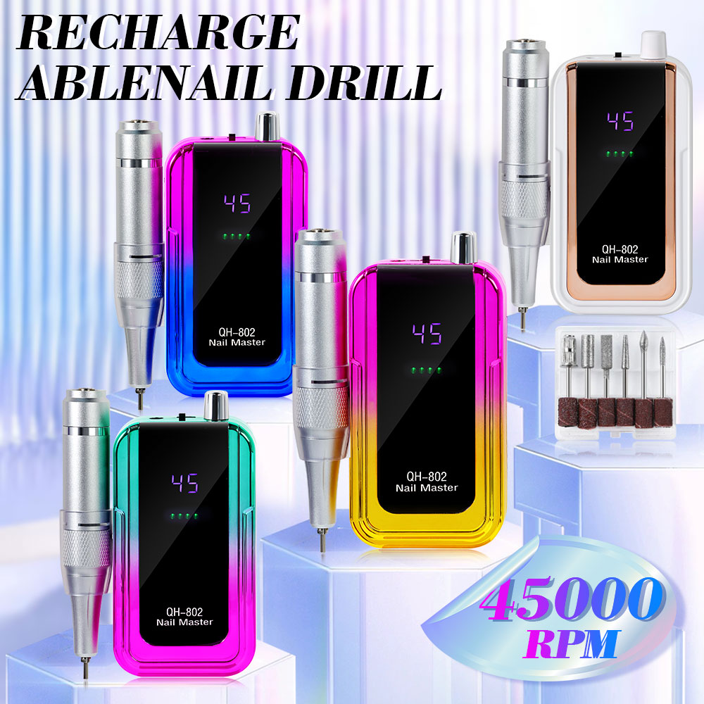 Professional 45000RPM Cordless Rechargeable Electric Nail Drill Machine