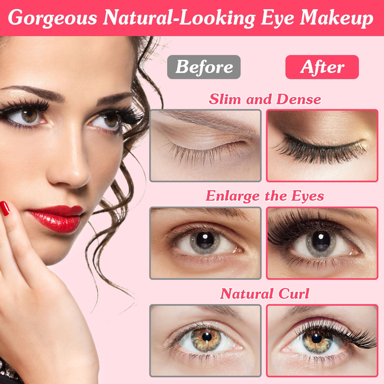 Heated Eyelash Curler with Comb 3 Temp Settings USB Rechargeable