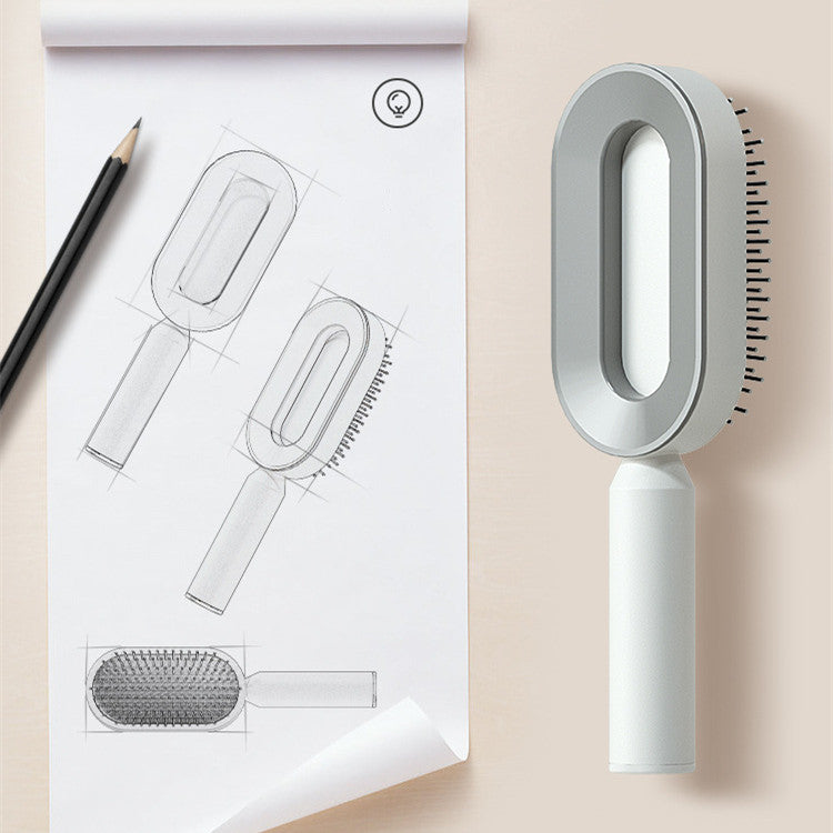 Self Cleaning Hair Brush with Scalp Massage & Detangling