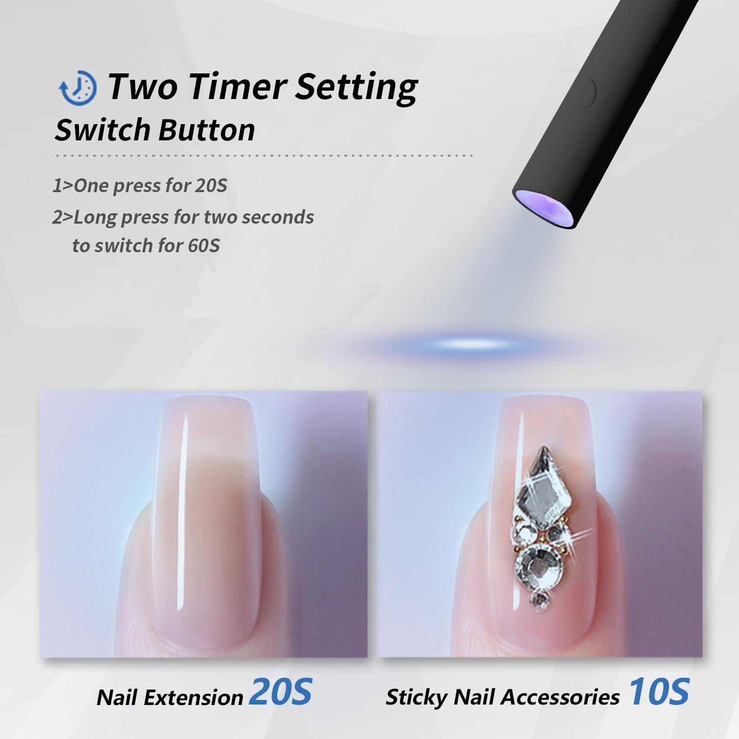Mini USB Rechargeable UV LED Nail Lamp for Fast Gel Nail Drying