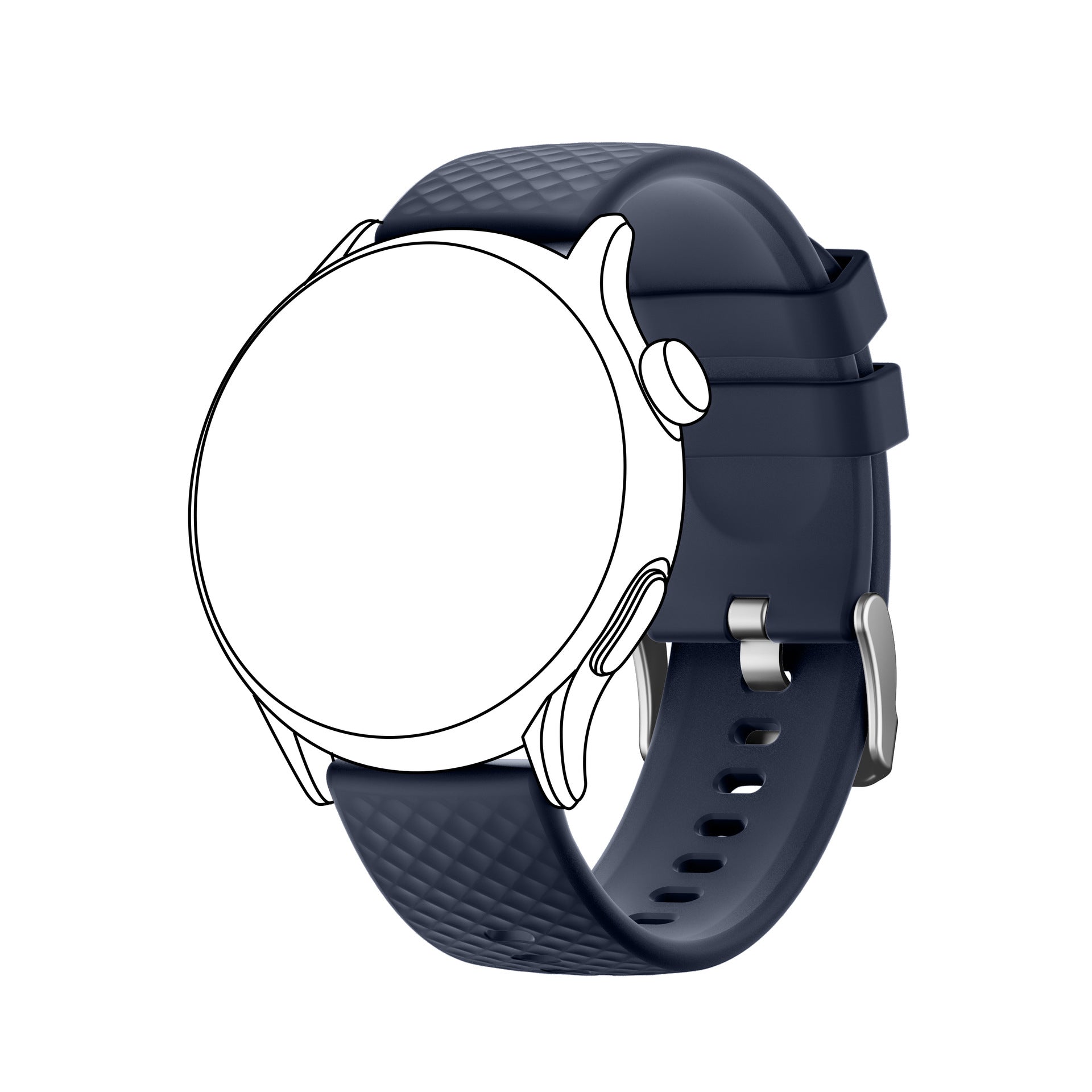22mm Silicone Watch Band Slim Quick Release Strap for Smartwatch