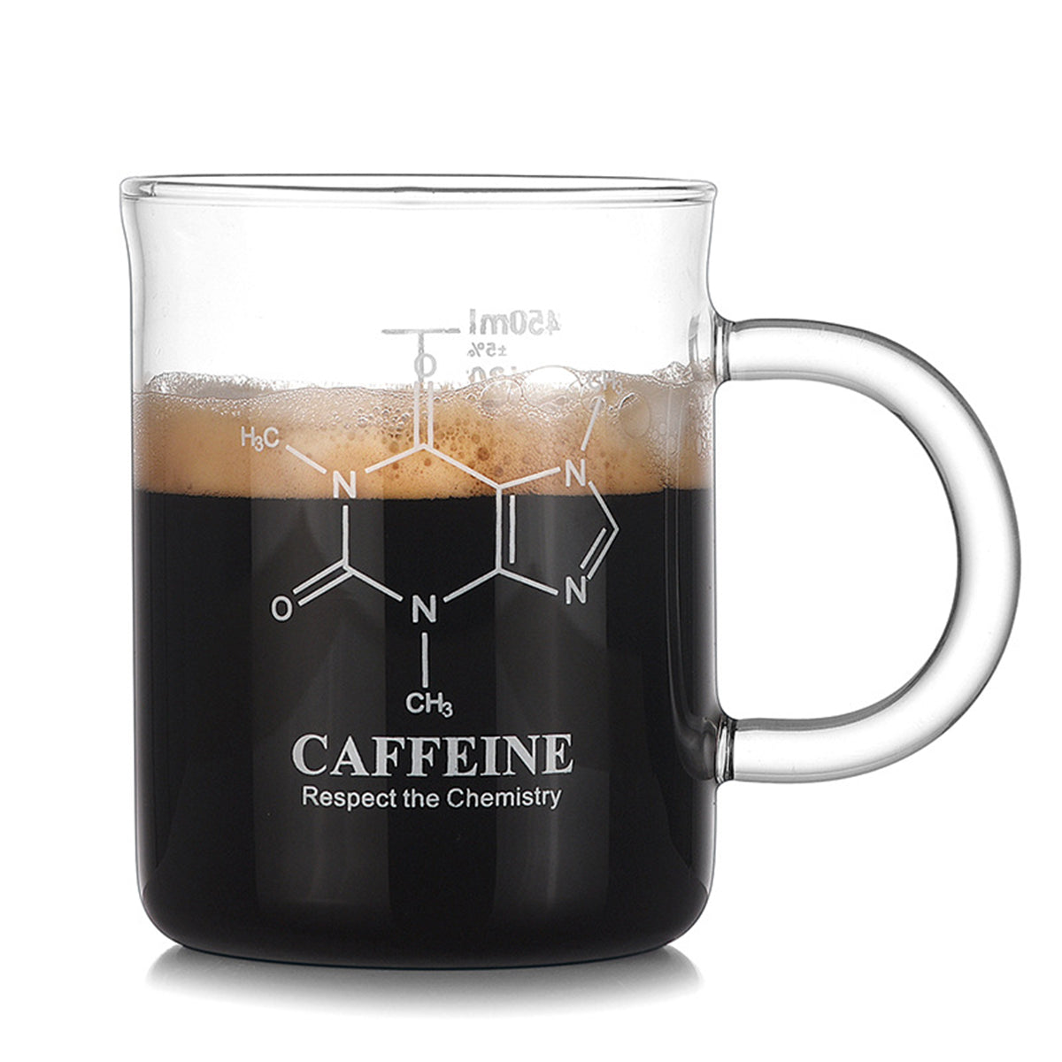High Borosilicate Glass Coffee Cup with Scale Markings