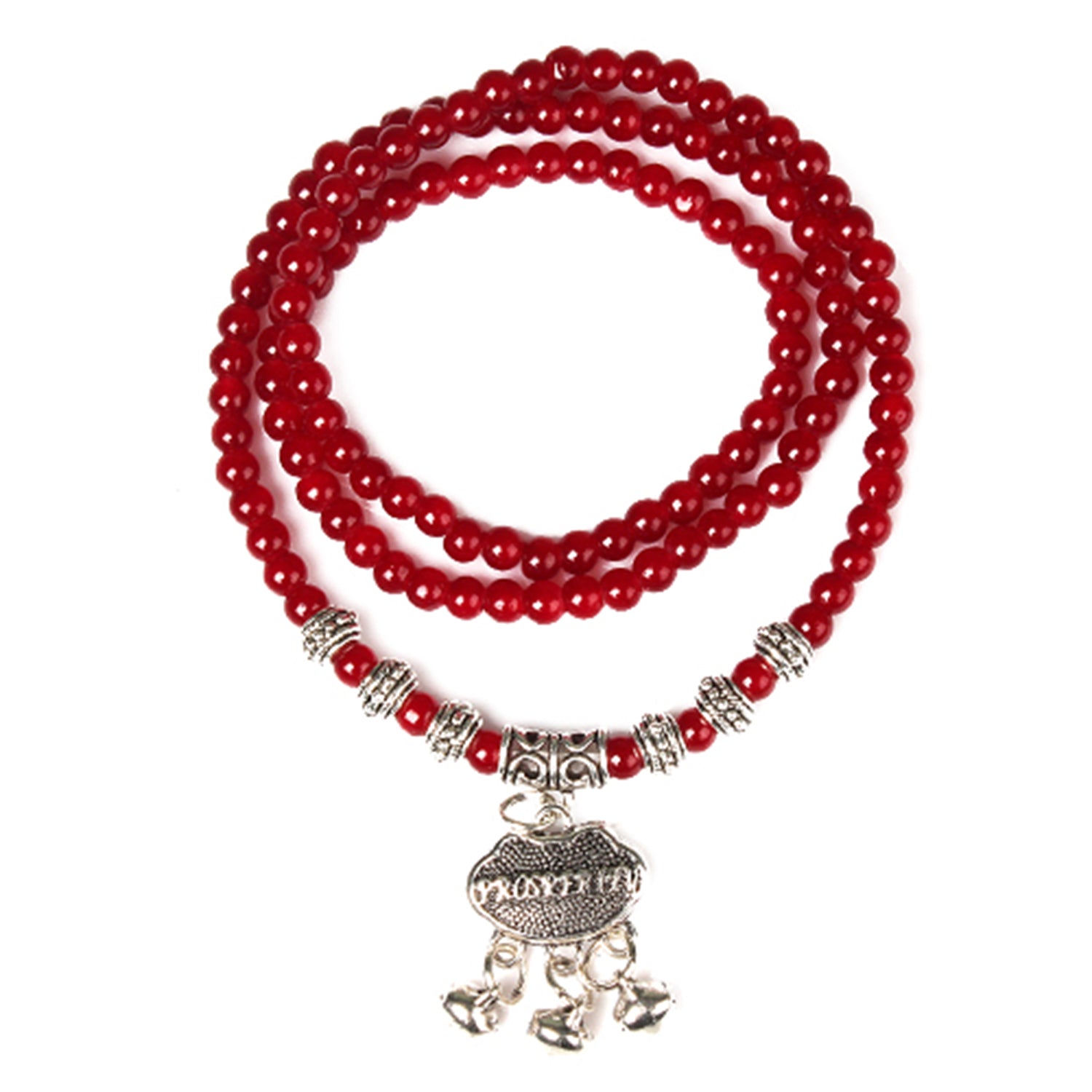 Lucky Red Agate Beaded Bracelet Thai Amulet Good Fortune