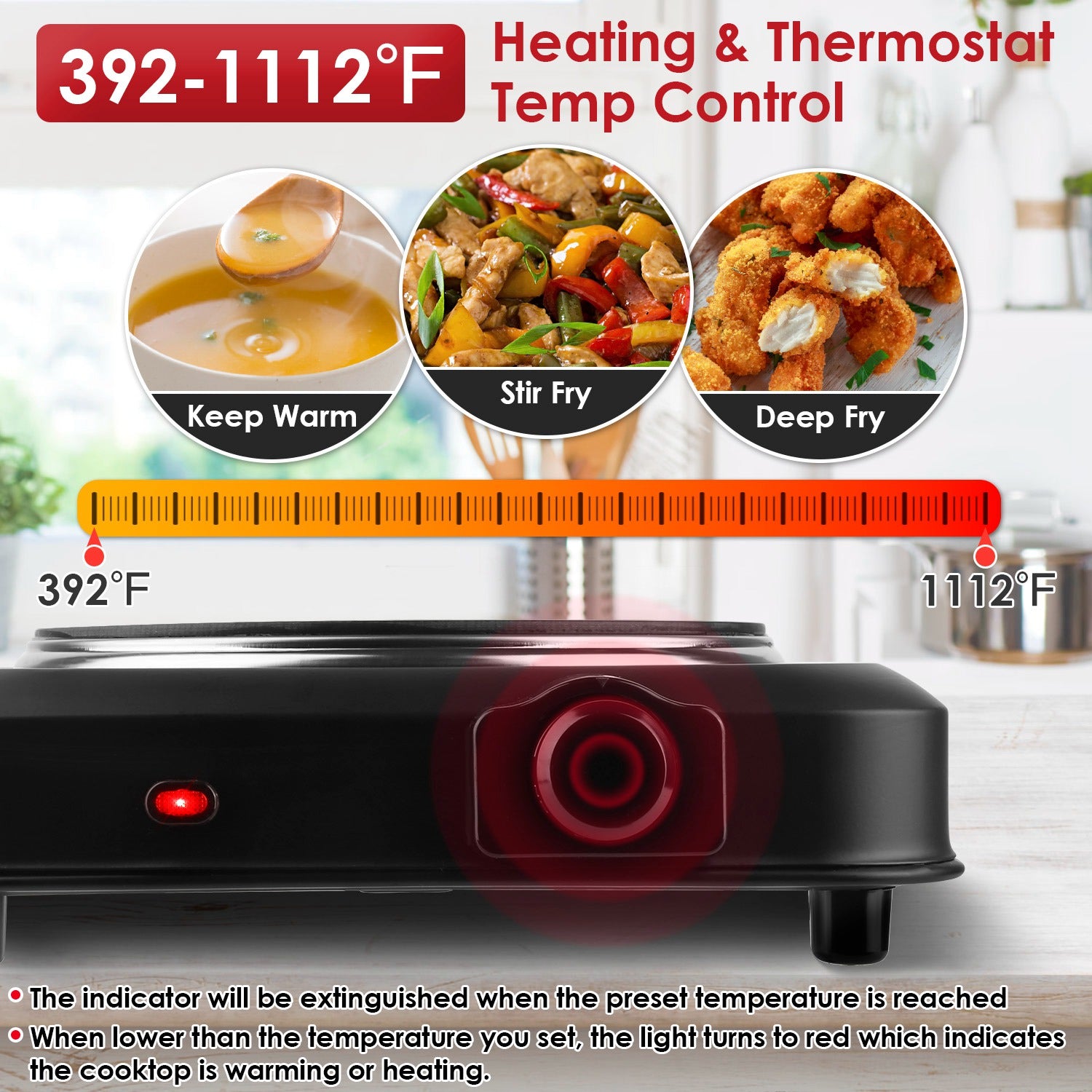 Powerful Infrared Hot Plate Portable Electric Single Burner
