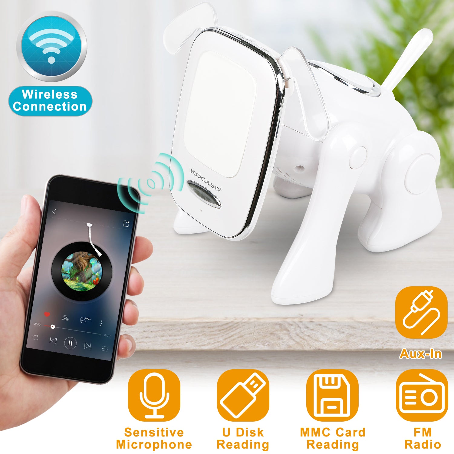 Cute Puppy Bluetooth Speaker Portable Stereo Mini Music Player