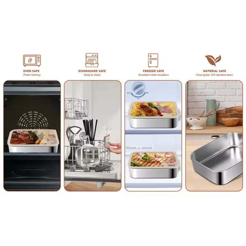 PUCOHOUSE Stainless Steel Food Storage Lunch Boxes Set