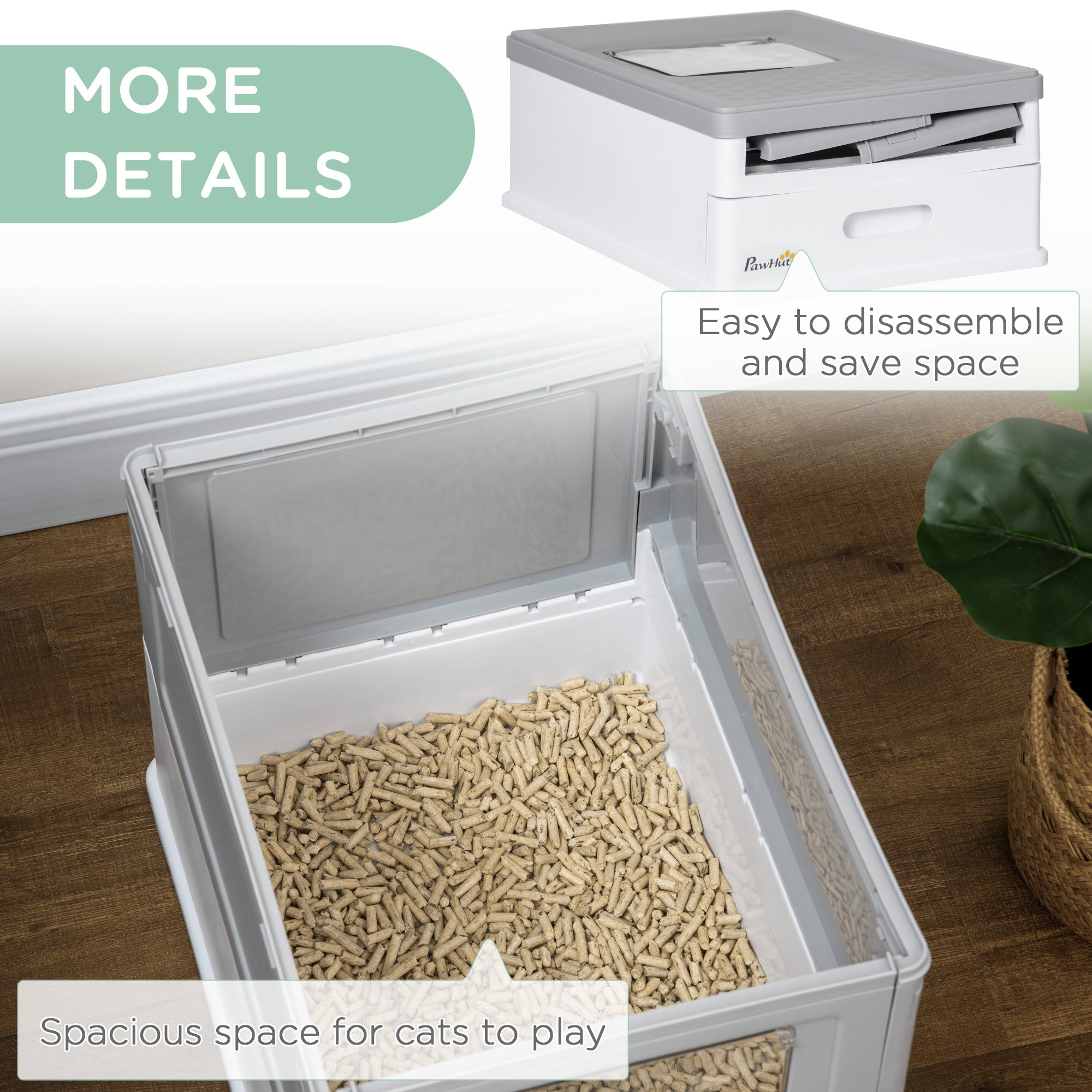 Premium Enclosed Cat Litter Box Front Entry Top Exit Design