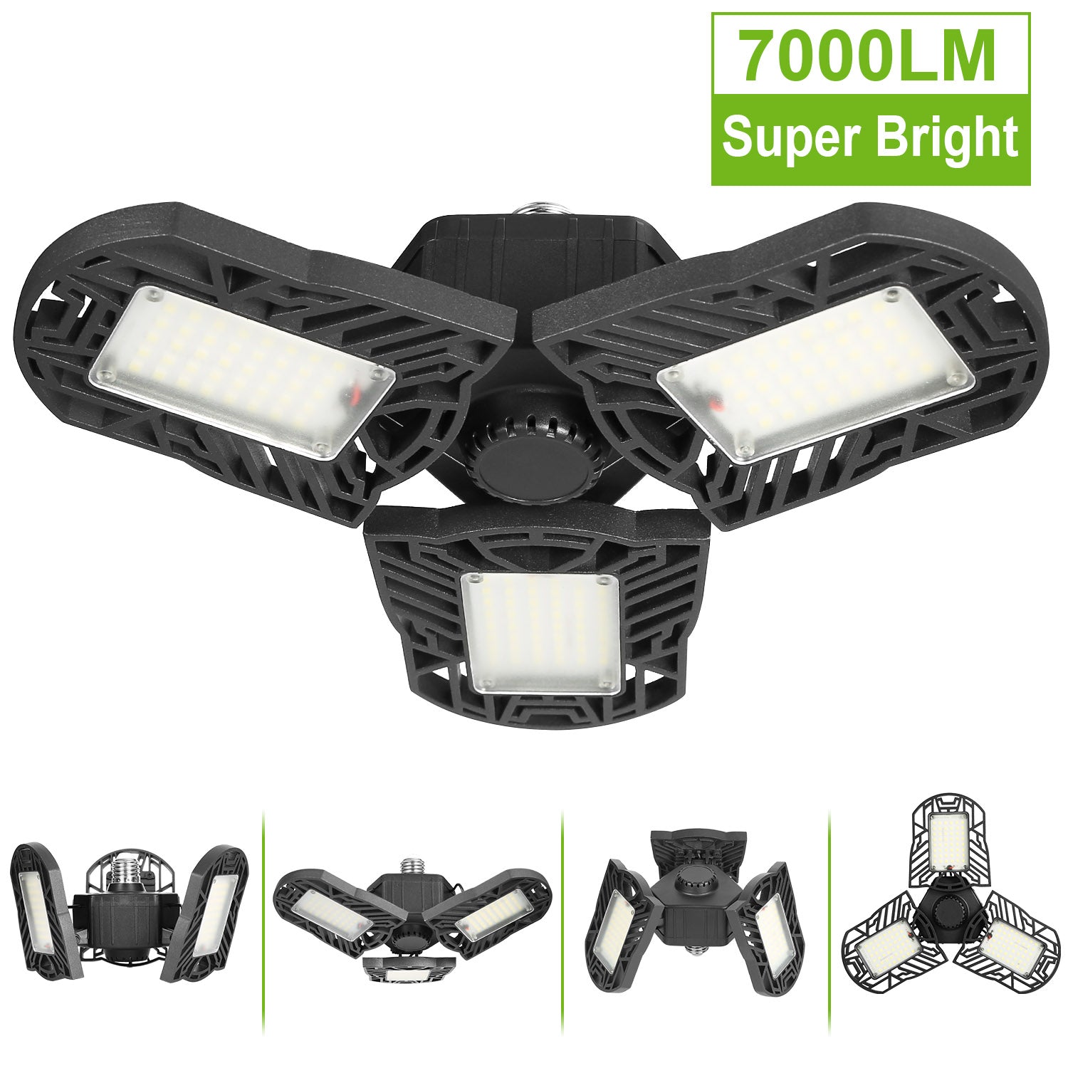 LED Garage Light 80W 7000LM Deformable E27 Workshop Lamp