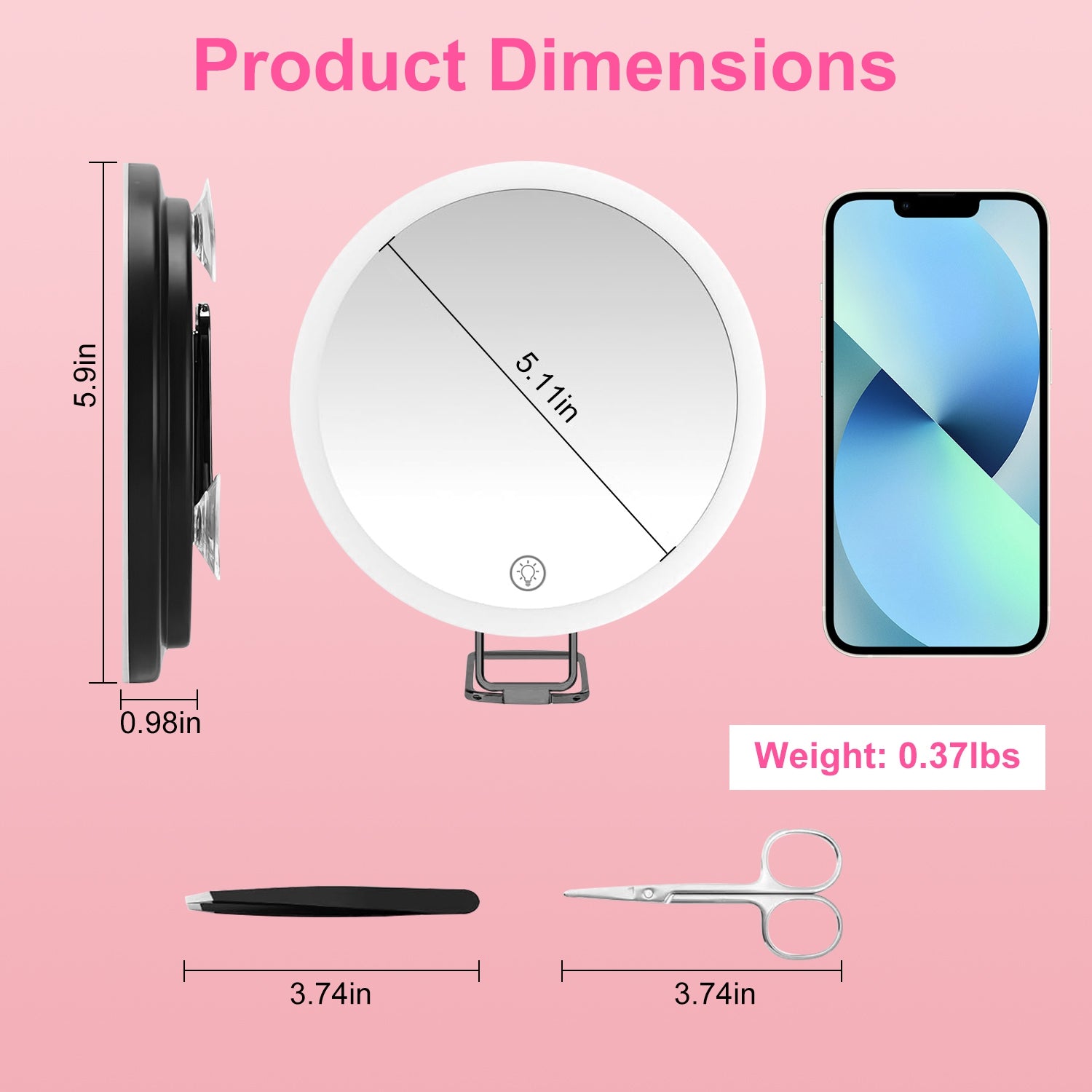 Premium 30X LED Magnifying Mirror with Lights & Travel Kit