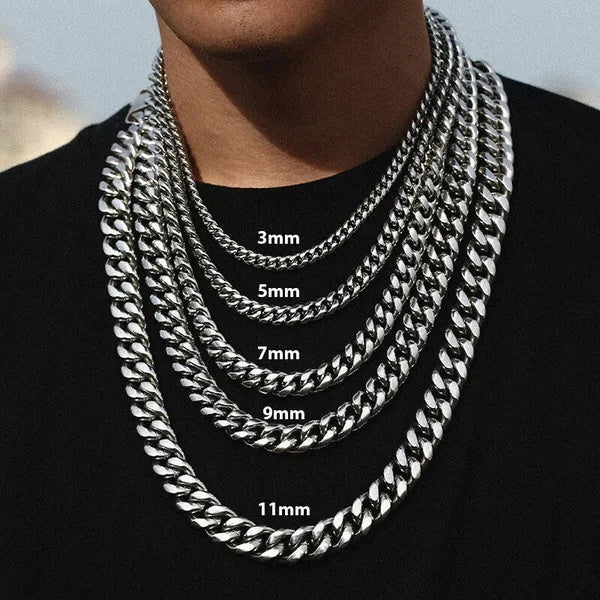 Premium Cuban Link Chain Necklace Gold Silver Unisex Jewelry