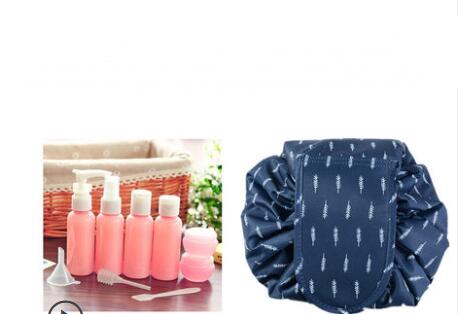 Animal Print Large Capacity Drawstring Cosmetic Storage Bag for Travel Use