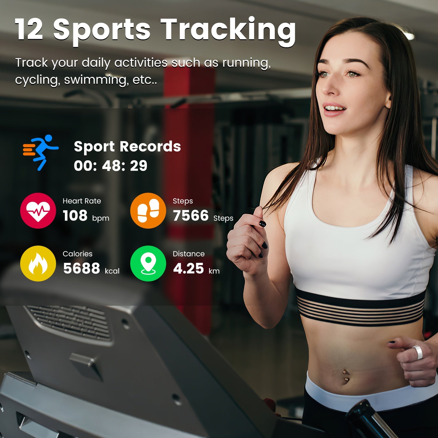Smart Ring Health Tracker with Sleep, HRV & 7-Day Battery for iOS Android