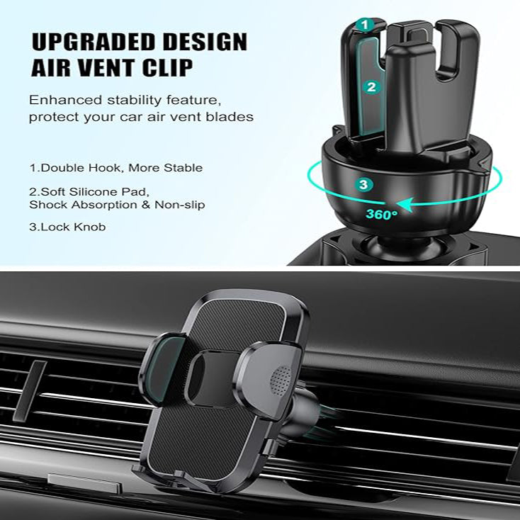 4 in 1 Car Phone Mount Universal Holder Strong Suction Grip