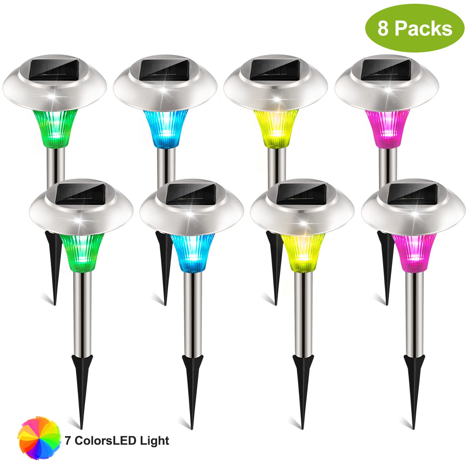 Color Changing Solar Garden Lights Waterproof Pathway Yard Decor