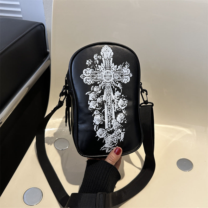 Halloween Graffiti Crossbody Phone Bag Pumpkin Ghost Bat Cartoon Mini Bag