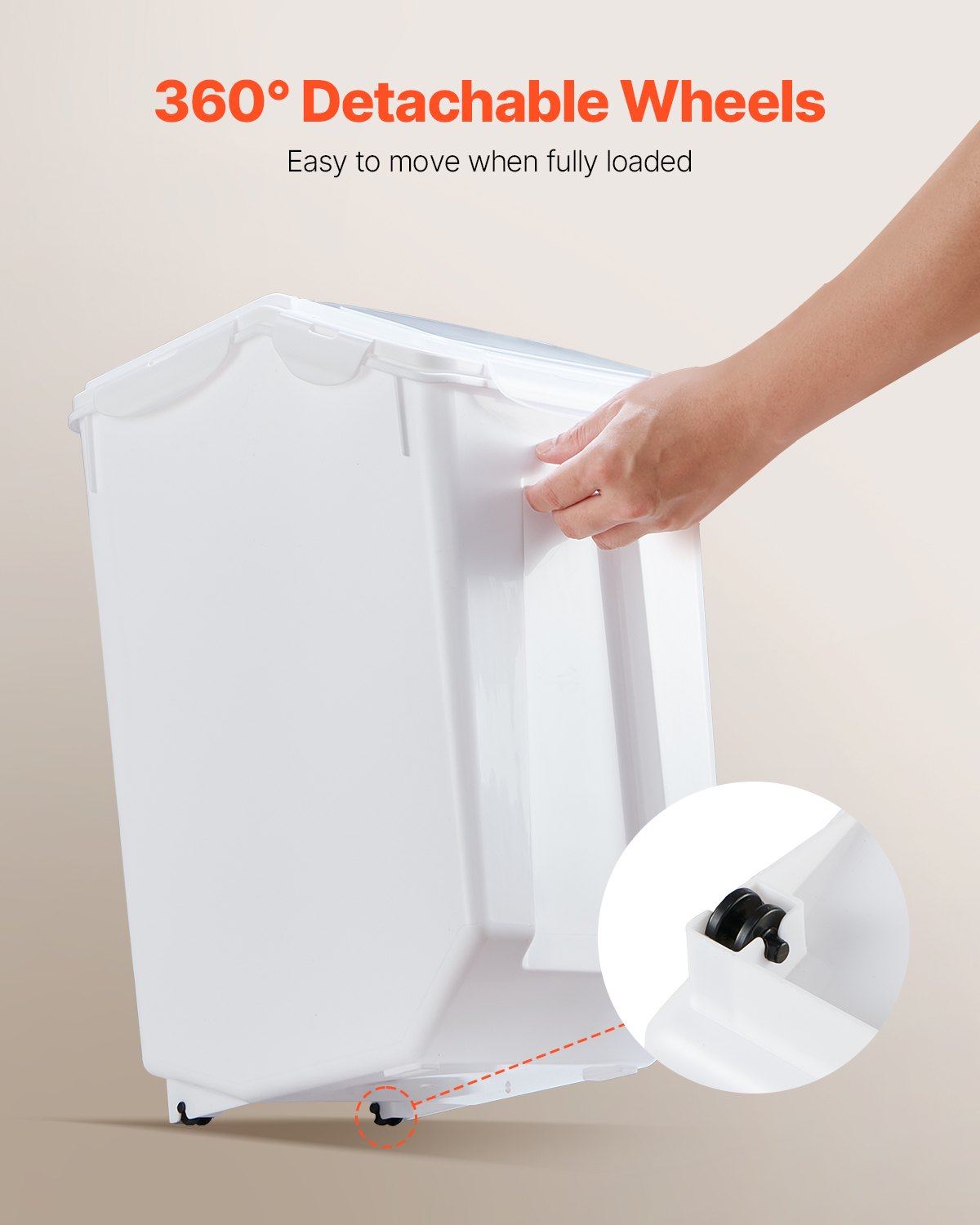 20L Airtight Flour Storage Container 4.5Gal Kitchen Bin