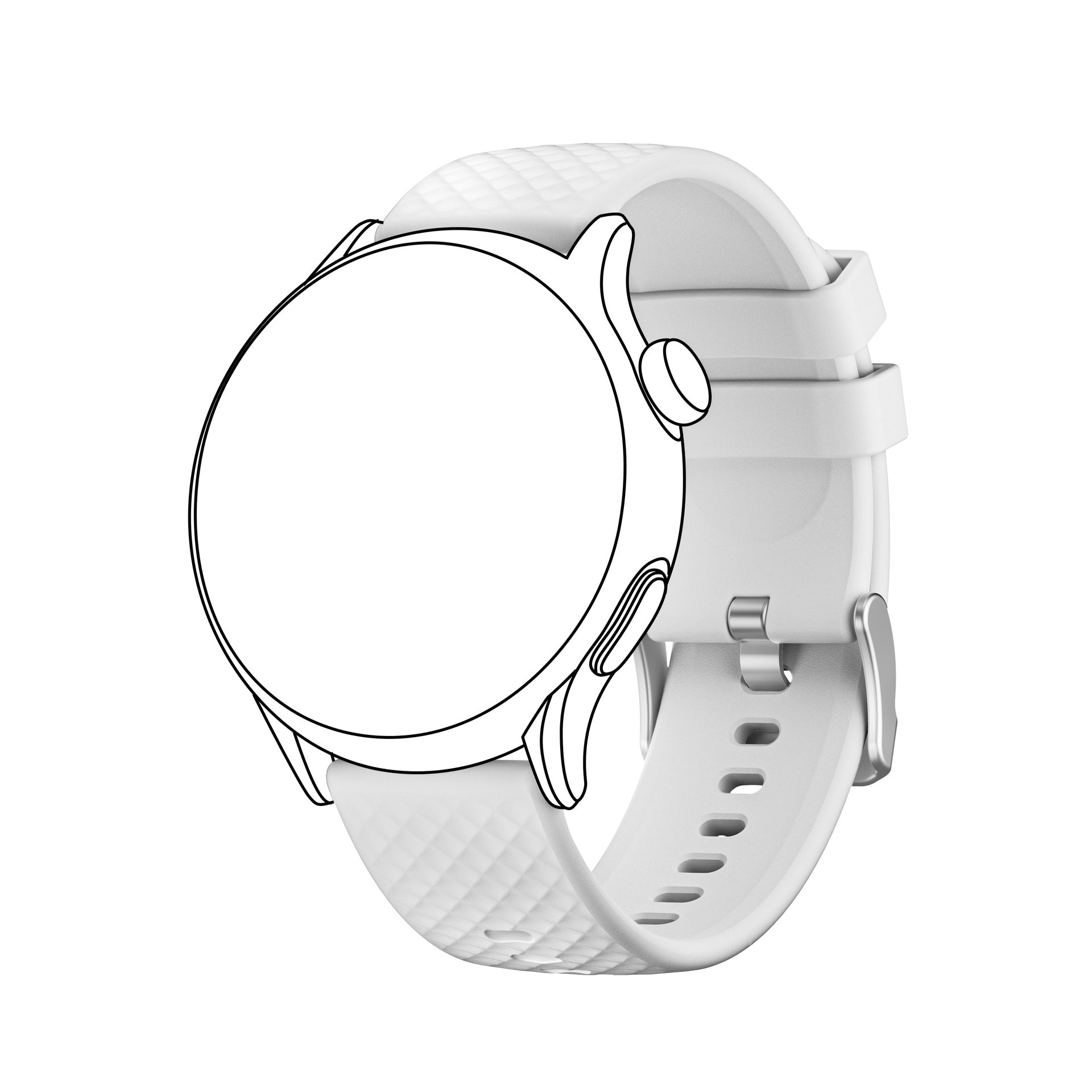 22mm Silicone Watch Band Slim Quick Release Strap for Smartwatch