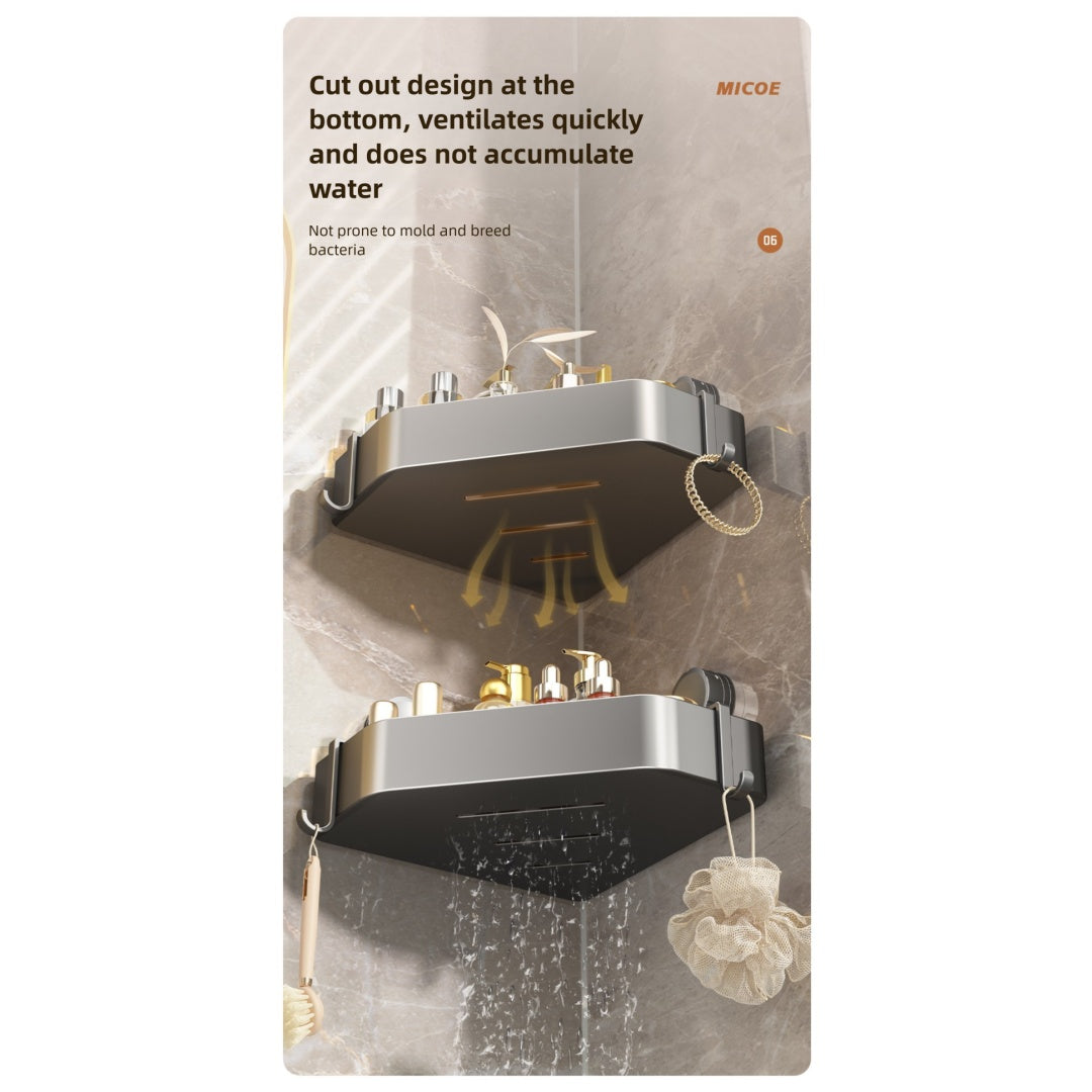 Suction Cup Bathroom Corner Bracket for Strong Hold and Space Saving