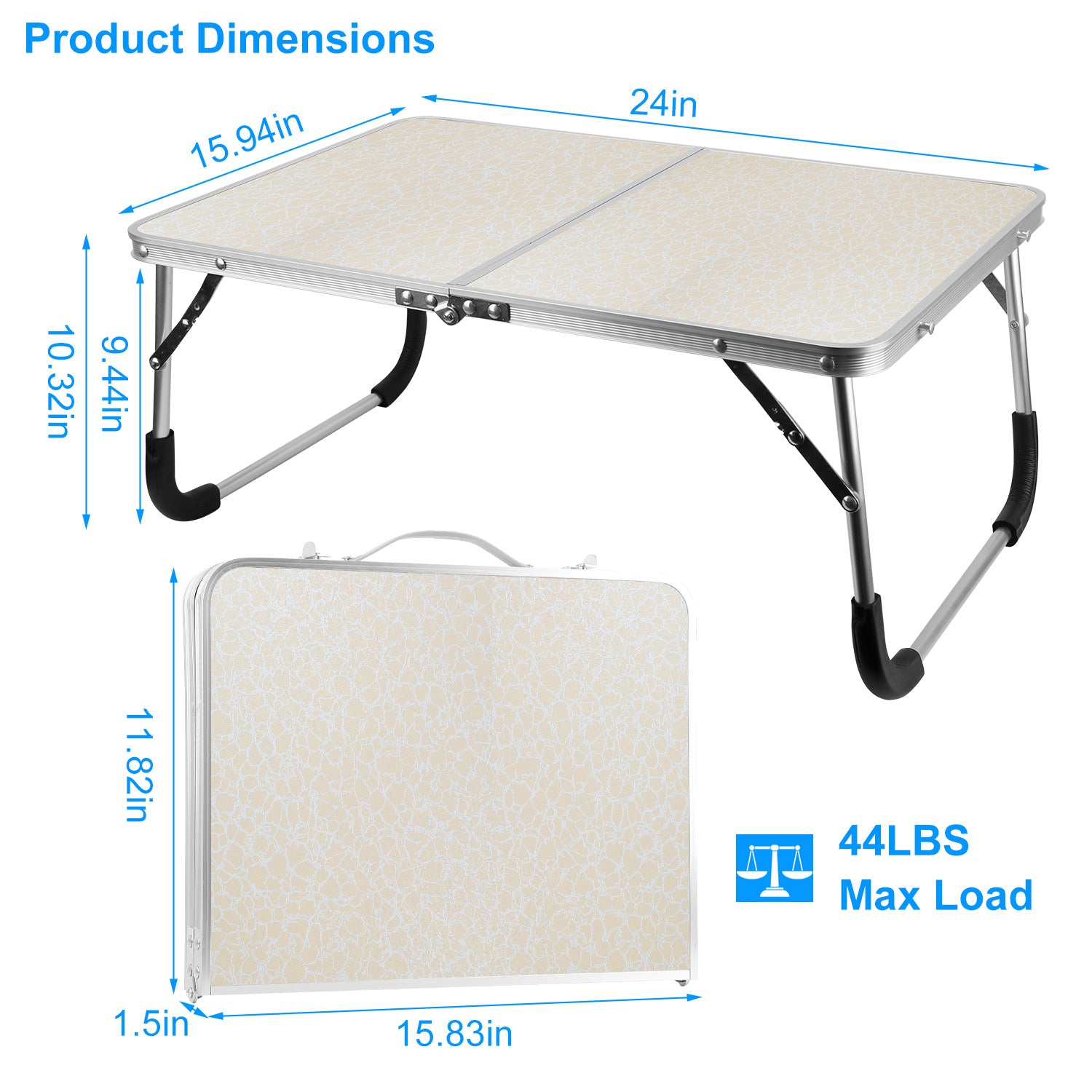 Foldable Laptop Bed Desk Lap Table Tray for Sofa Couch Floor