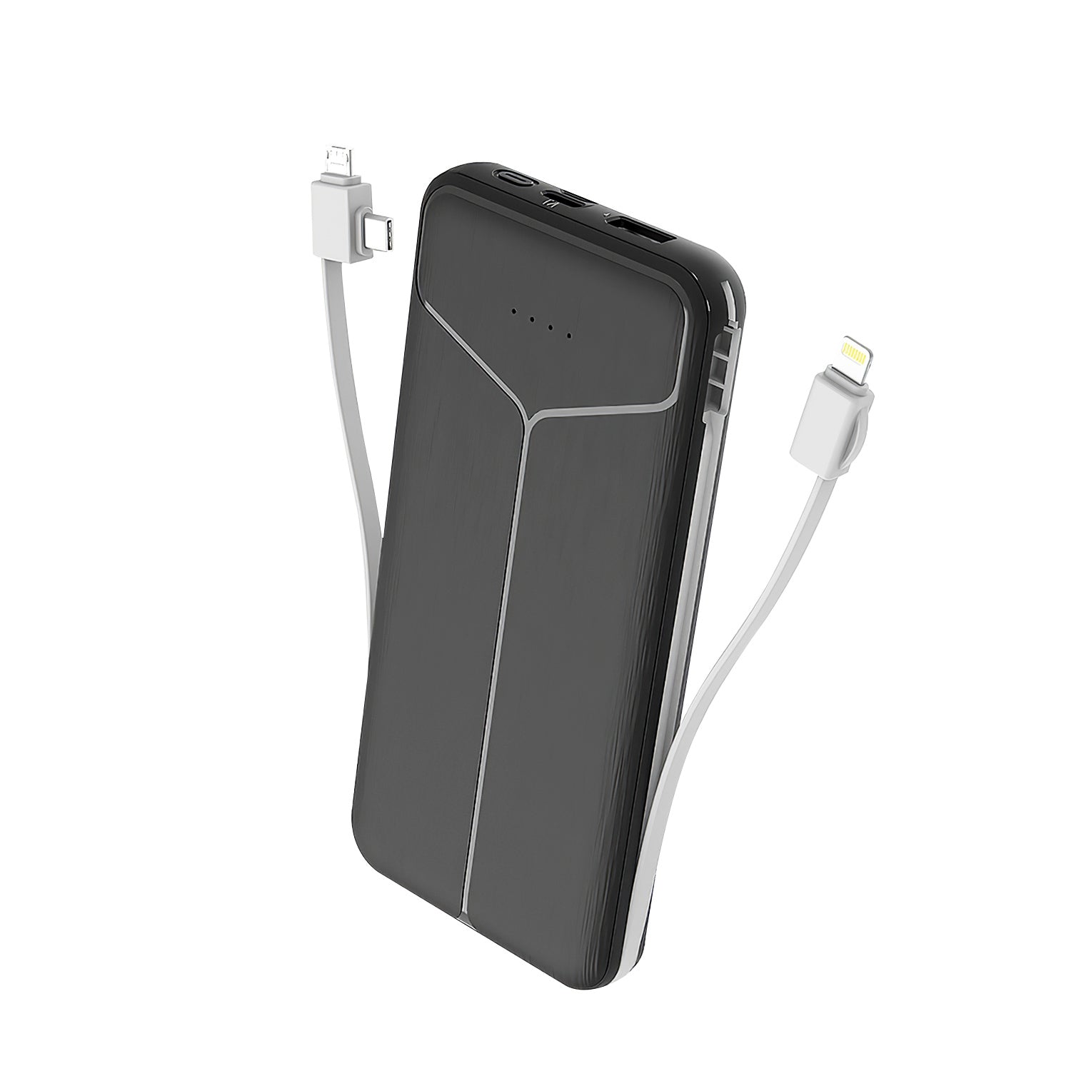 10000mAh Power Bank with Built in Cables Multi Output Charger