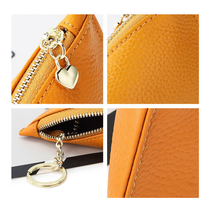 Womens First Layer Cowhide Mini Coin Purse Exquisite Small Creative Wallet