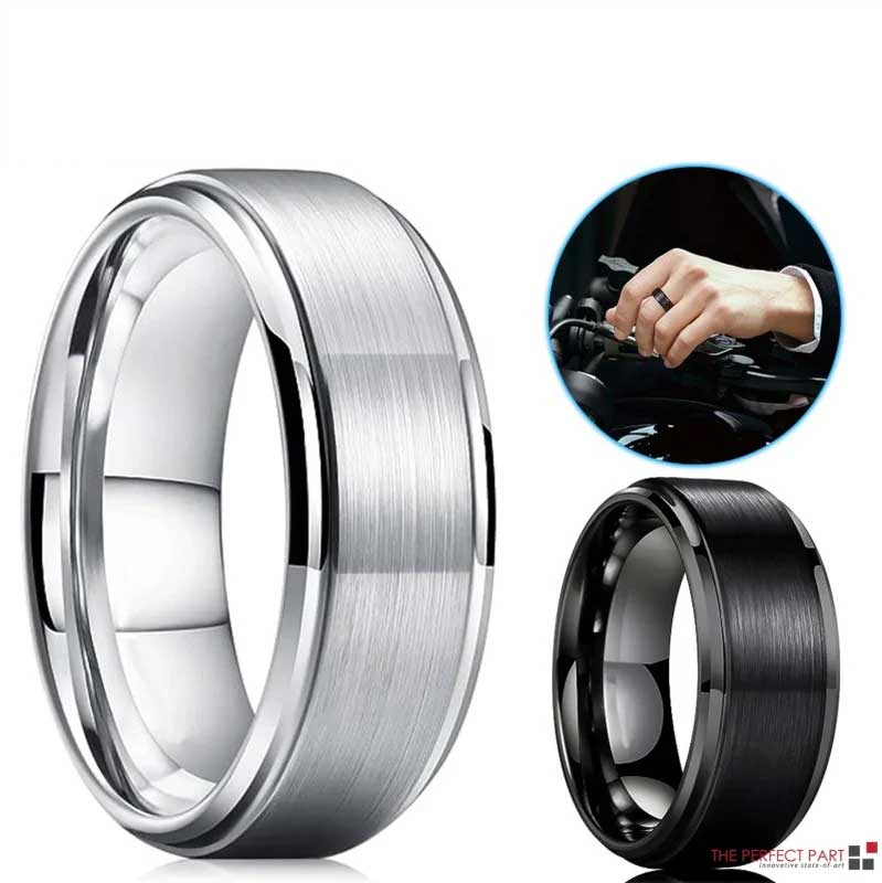 Premium Tungsten Carbide Ring Brushed Silver Durable Band