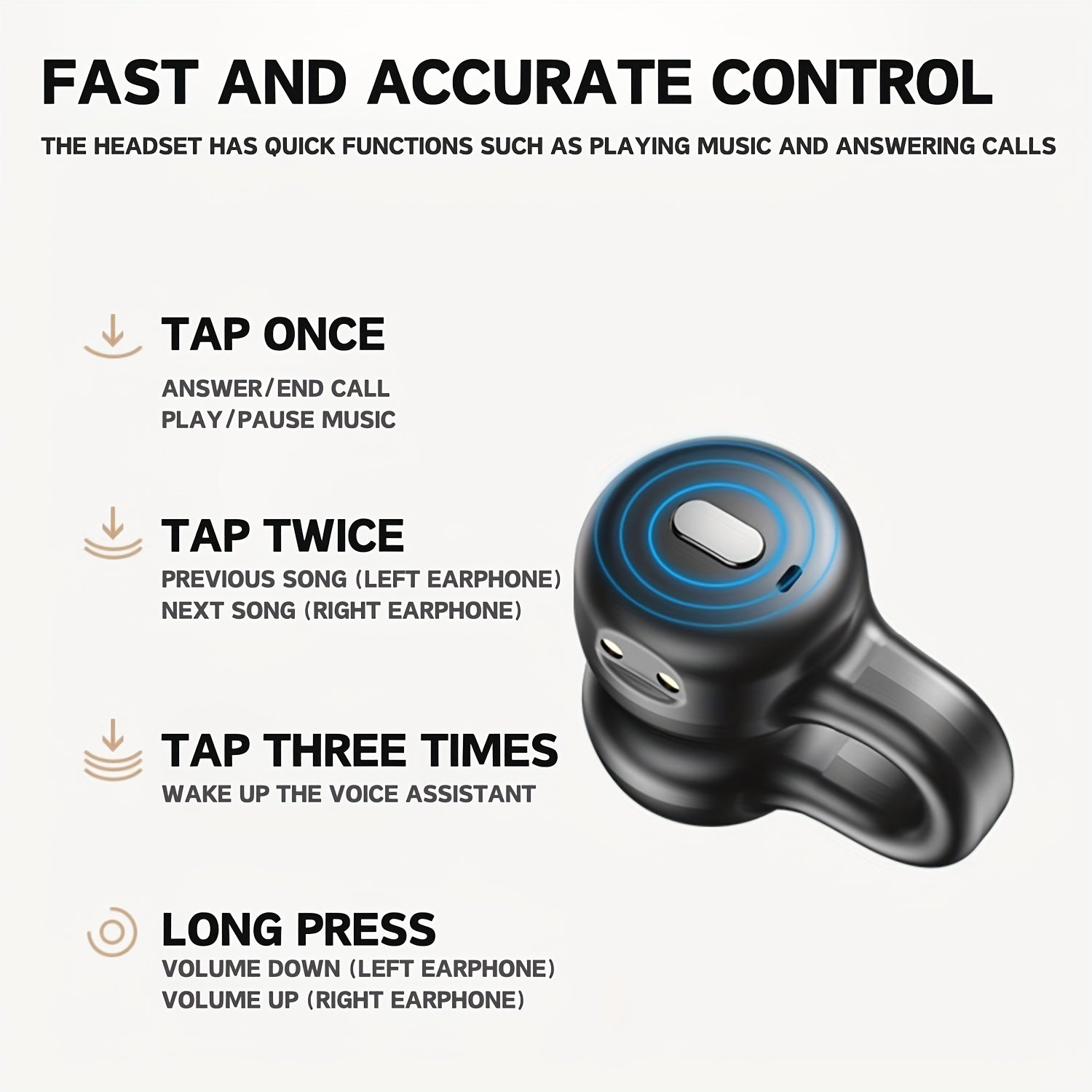 Wireless Open Ear Bluetooth Clip Headphones Long Battery Life