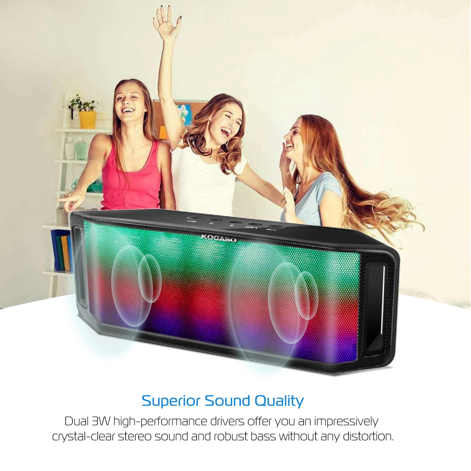 LED Wireless Speaker with FM Radio & USB