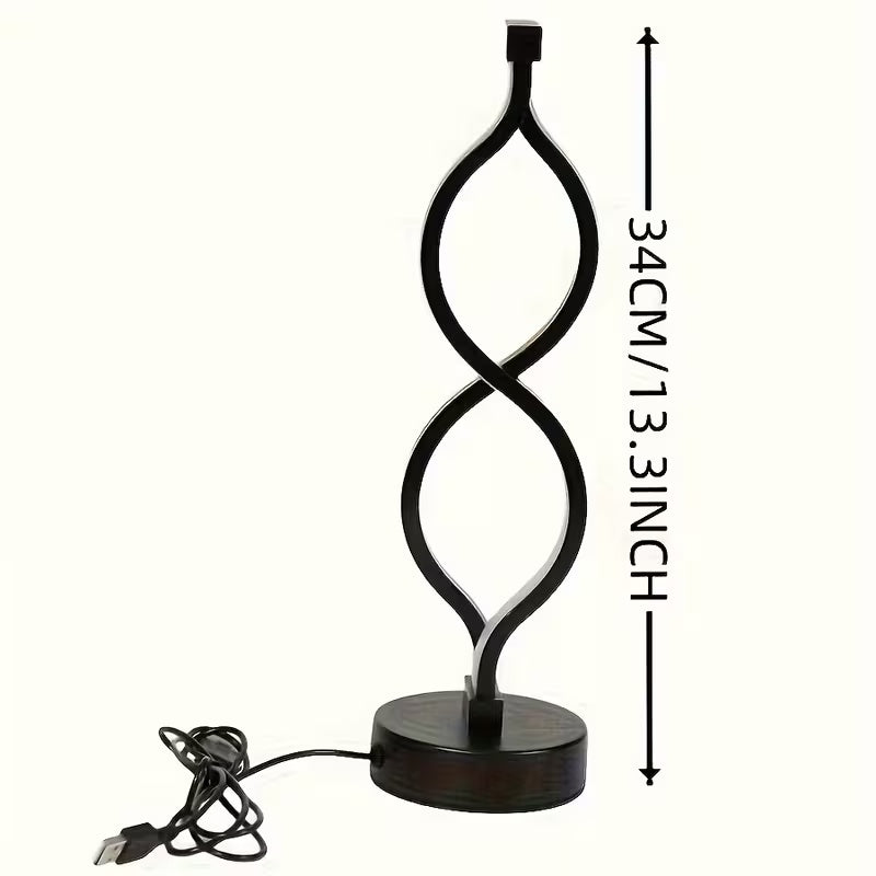 Modern Wave Desk Lamp USB 3 Color Dimmable LED Table Light