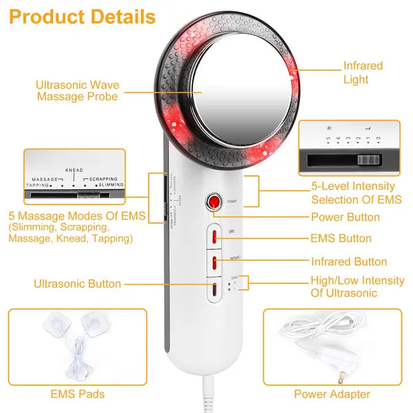Advanced 3-in-1 Ultrasonic Body Shaper for Fat Burn & Toning