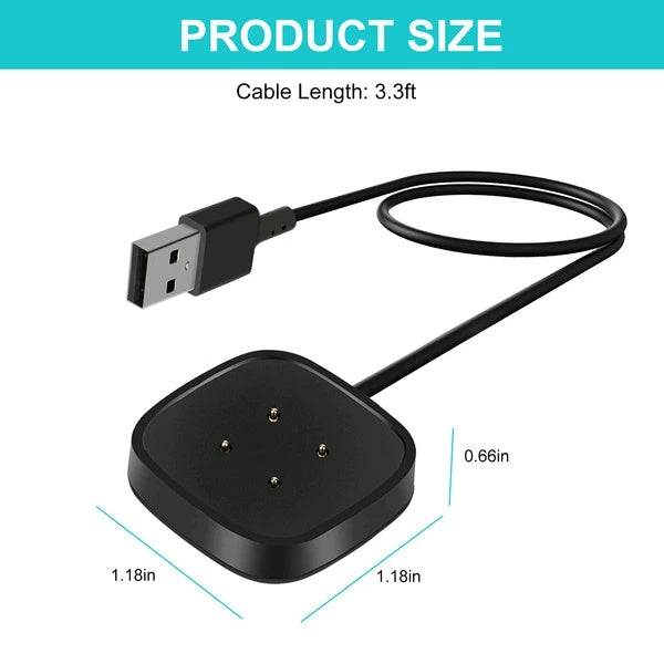 Wireless Charger Dock for Sense Versa 3 4 Watch USB Cable