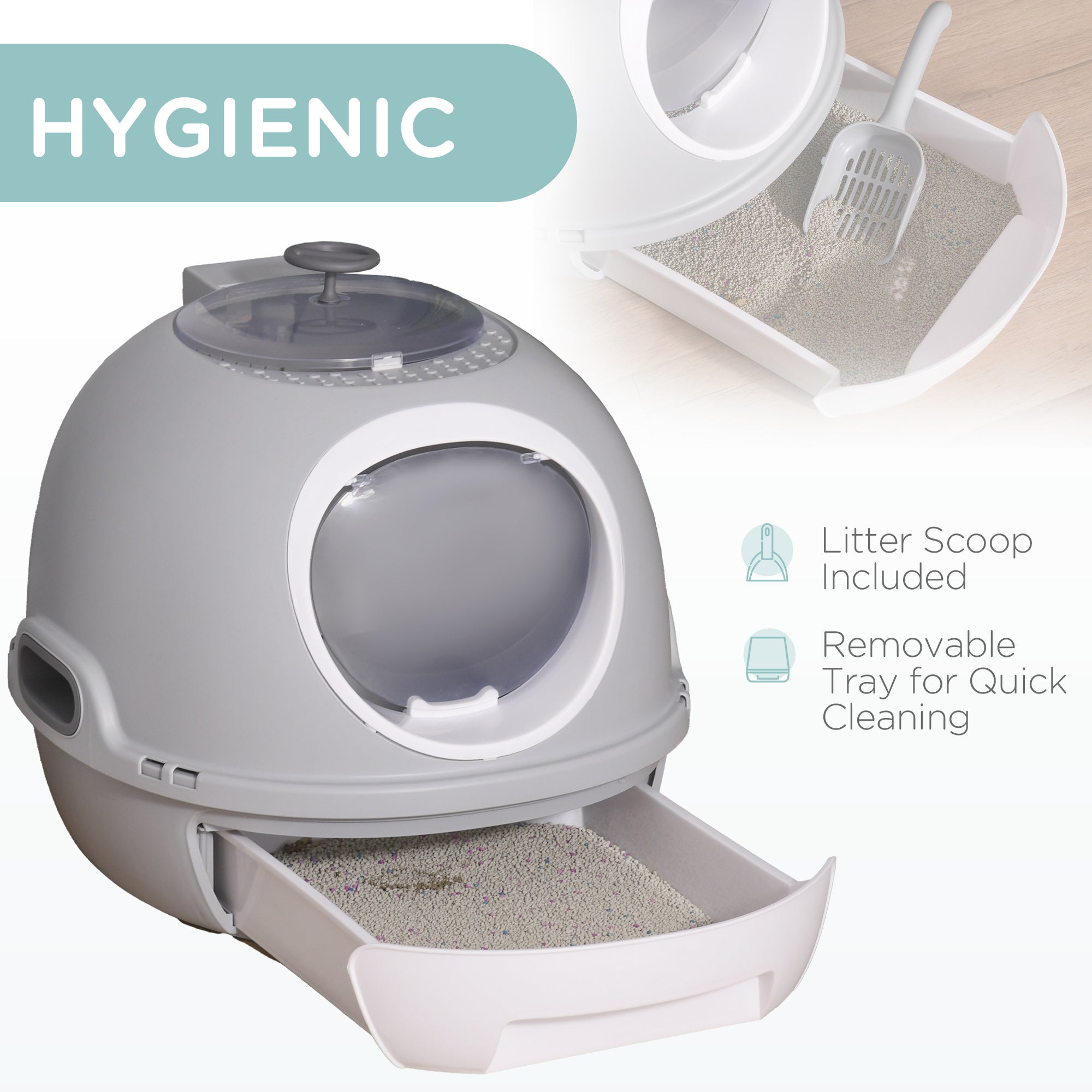Premium Cat Litter Box Toilet with Lid for Odor Control and Privacy