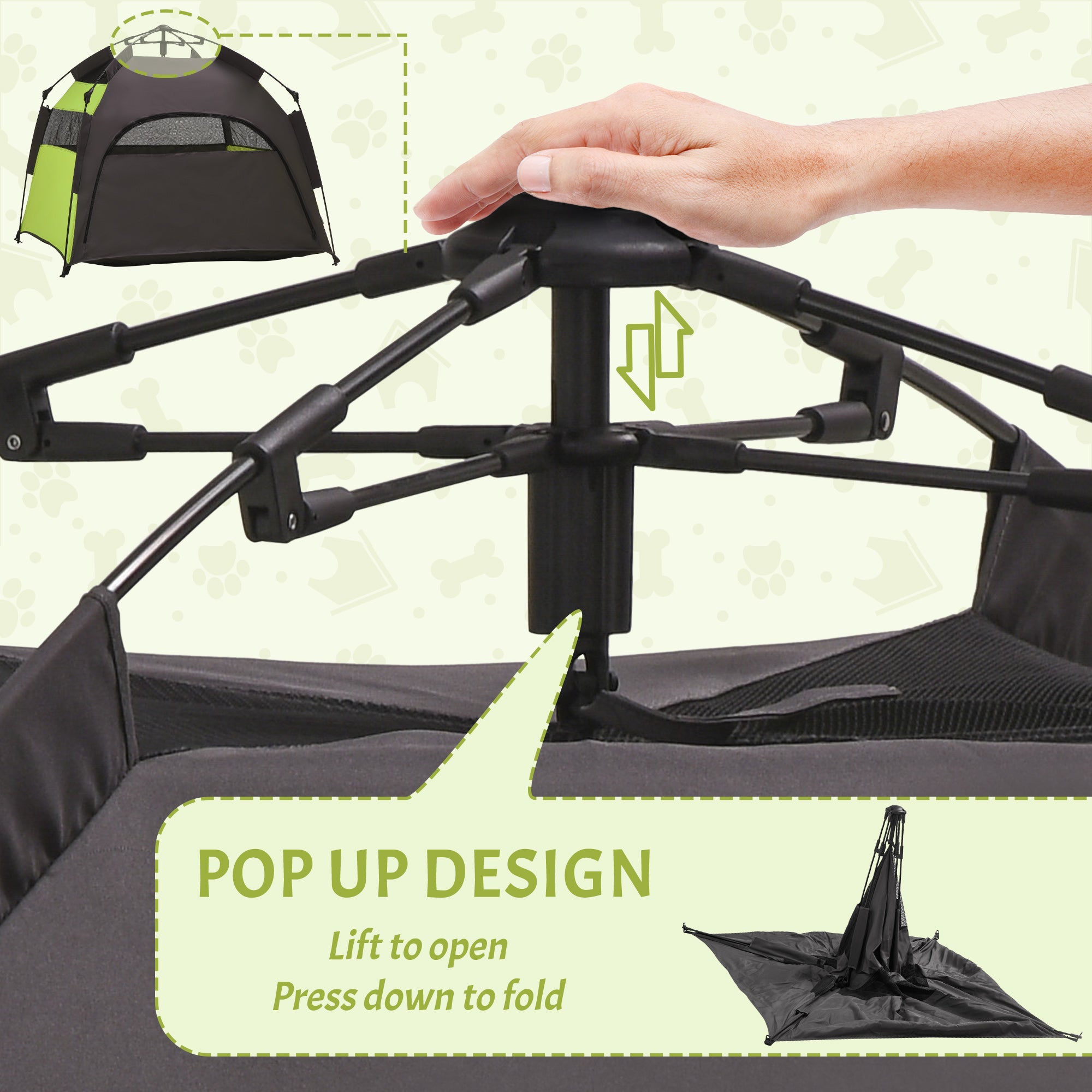 Pop-Up Dog Tent for Large & Extra Large Dogs – Portable Pet Camping Shelter with Carry Bag