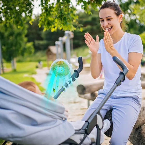 Portable Baby Stroller Fan with Flexible Tripod Rechargeable