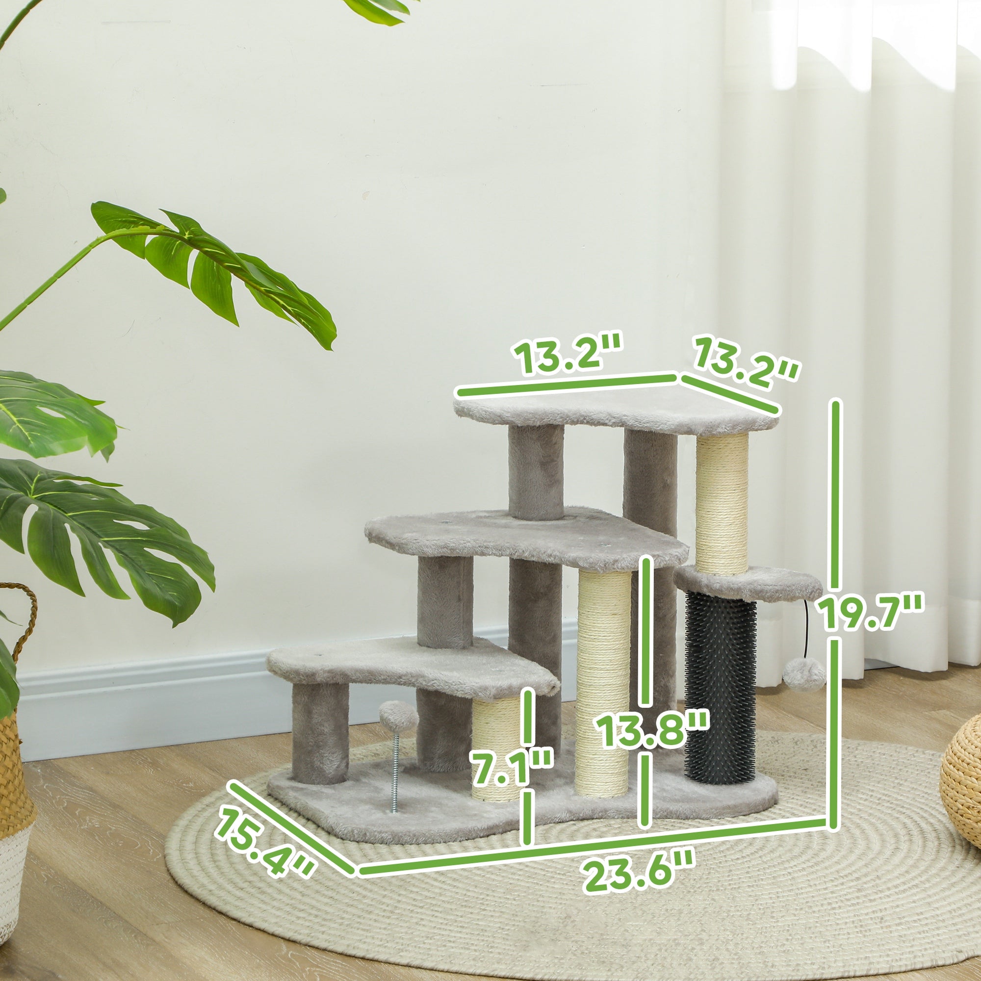 Premium 2 in 1 Cat Tree Tower with Stairs and Scratching Posts