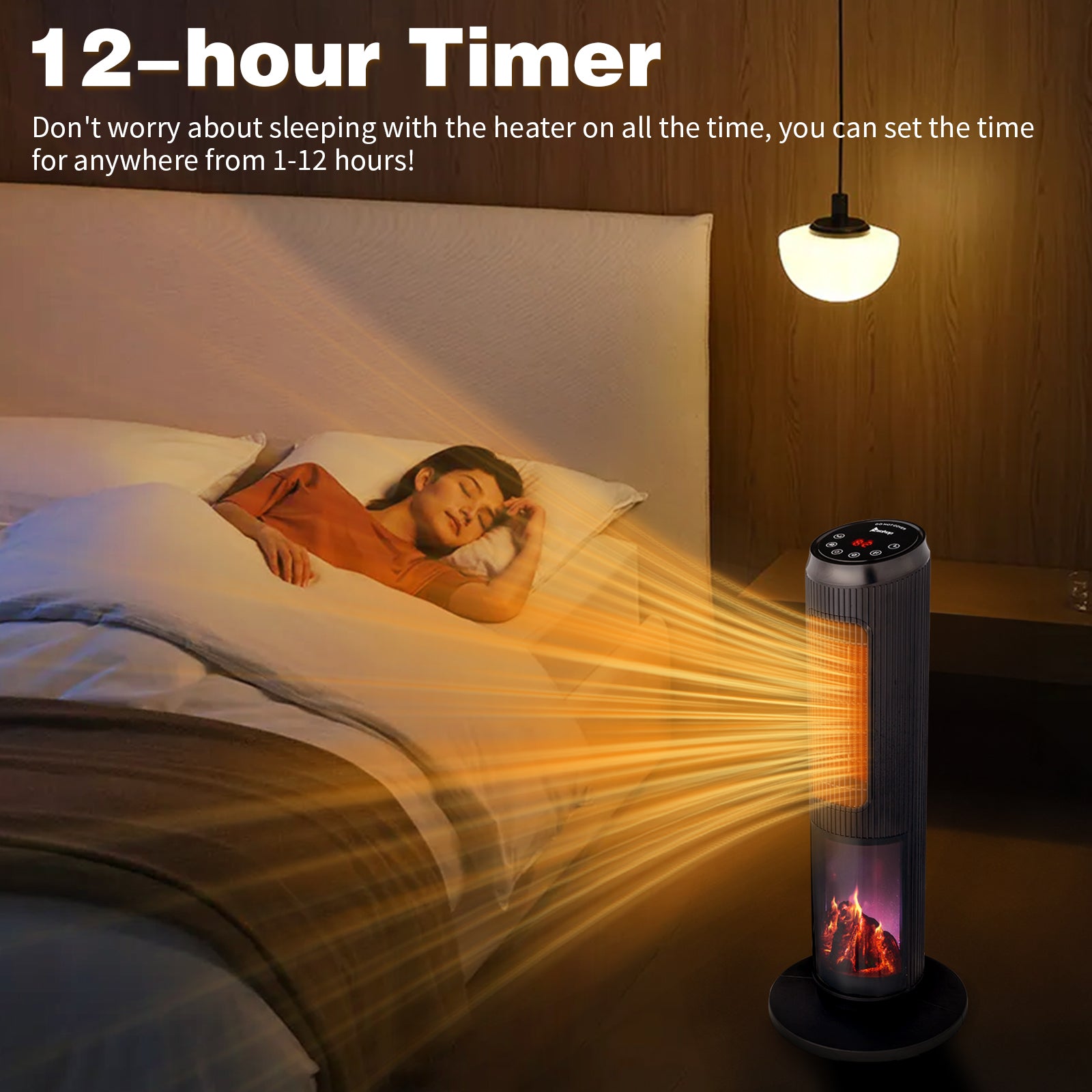 25 Inch Tower Space Heater with Remote and Oscillation