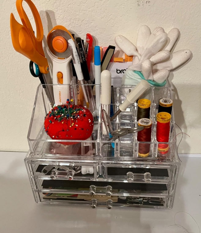 Clear Acrylic Makeup Organizer With 4 Drawers Storage Box