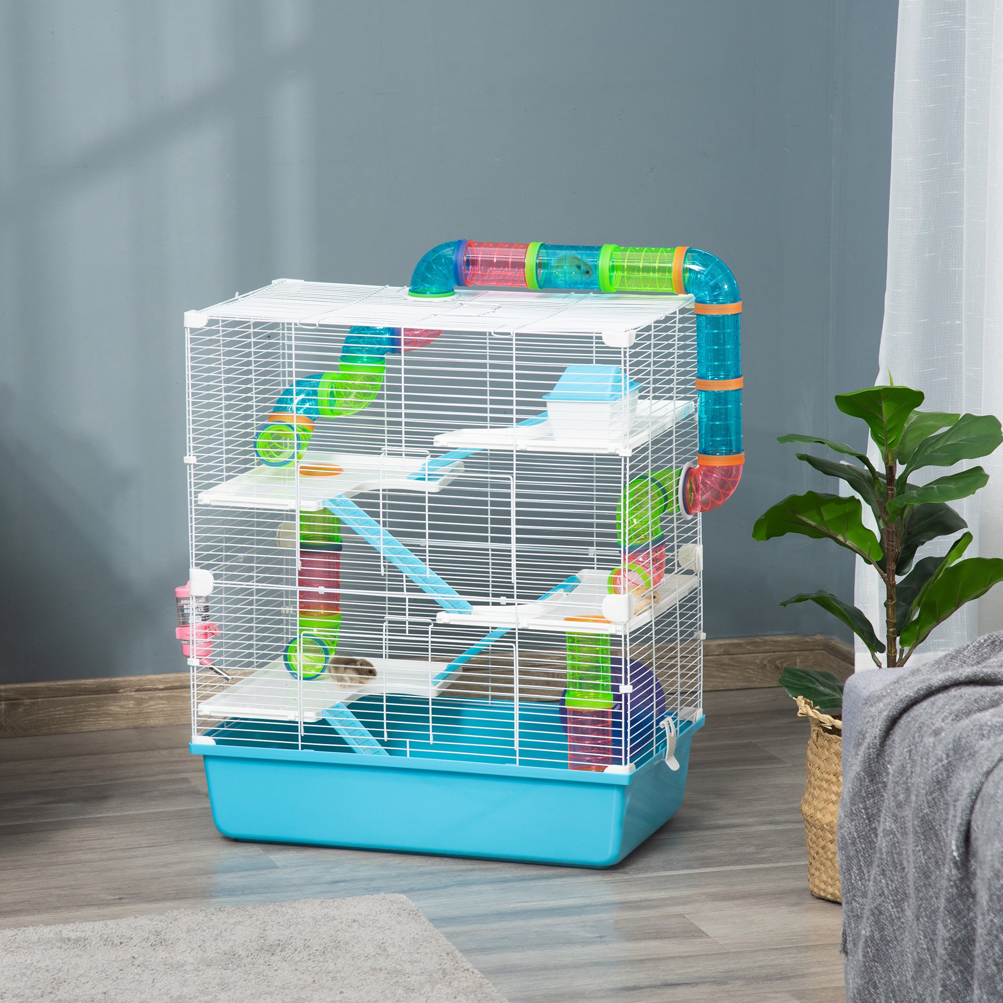 Premium Multi Level Hamster Cage with Tunnels and Accessories