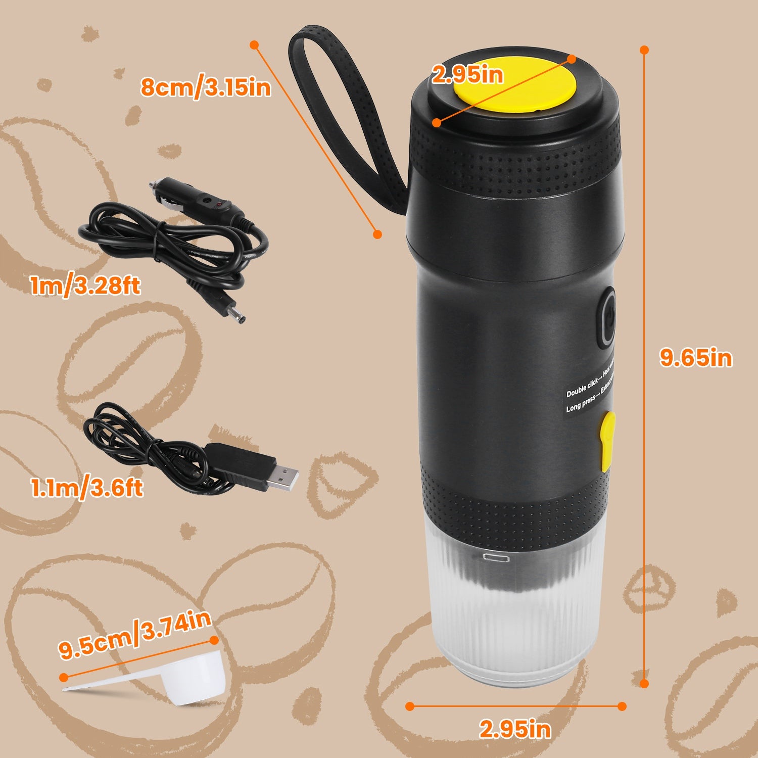 Portable Cordless Espresso Machine for Travel Car Camping Use