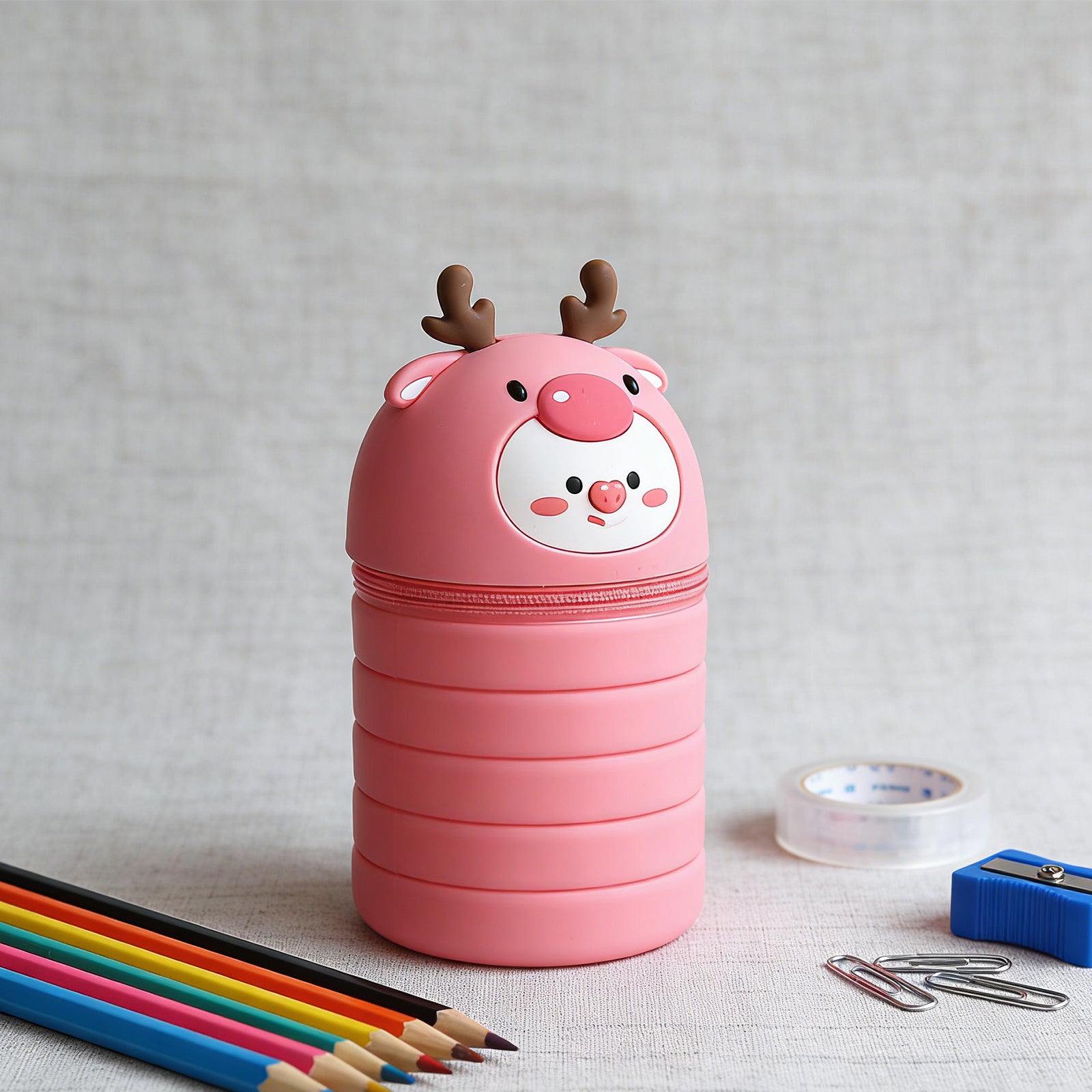 Silicone Elk Pencil Case Cute Durable Stationery Pouch