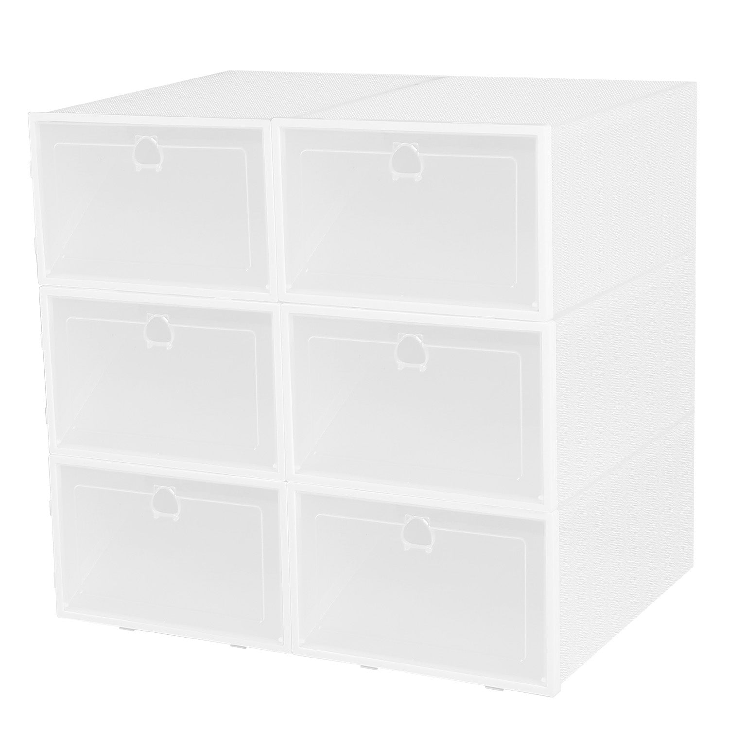 6 Pack Stackable Shoe Storage Boxes Transparent Collapsible Organizer