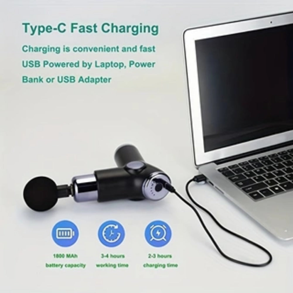 Type-C Fast Charging Fascia Gun Deep Tissue Massage Device