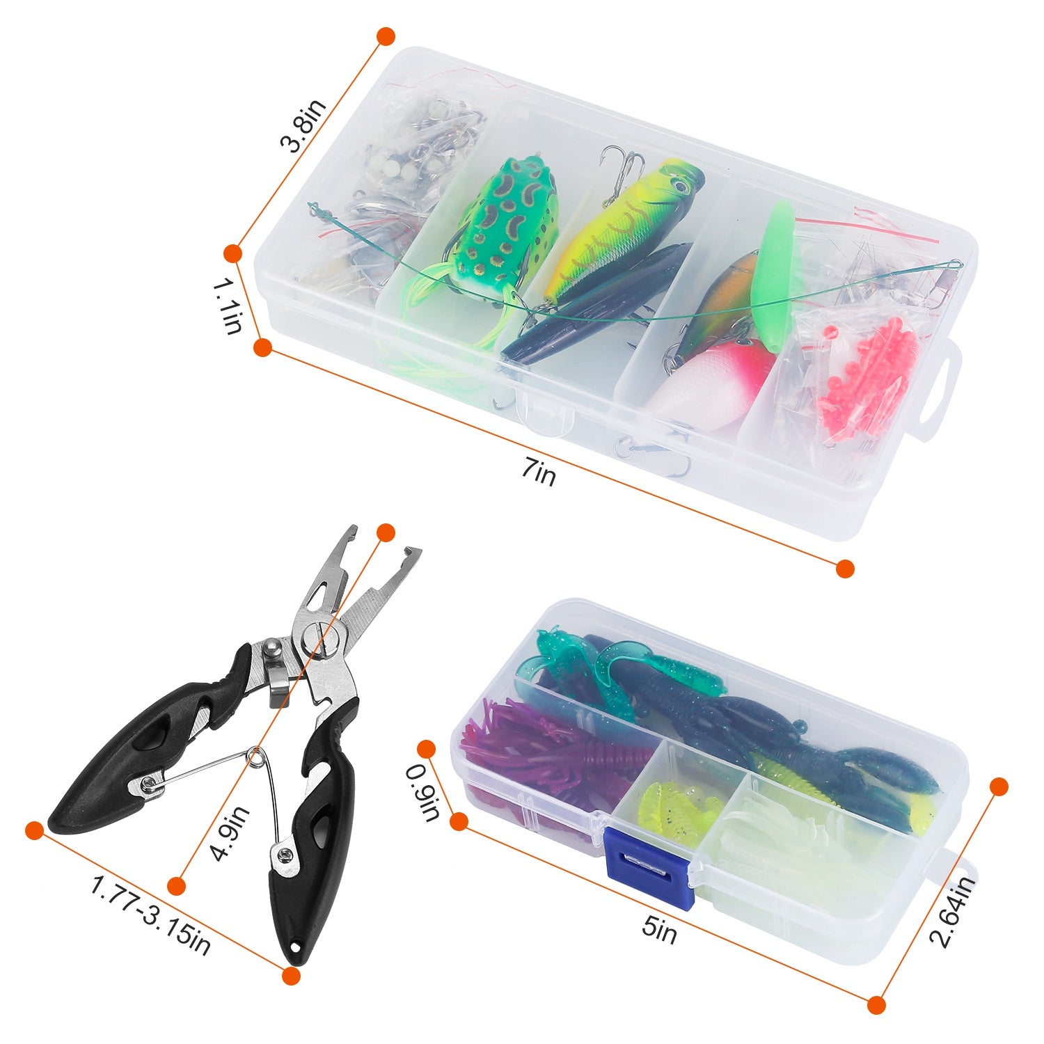 383pcs Fishing Lures Kit with Tackle Box for Bass Fishing