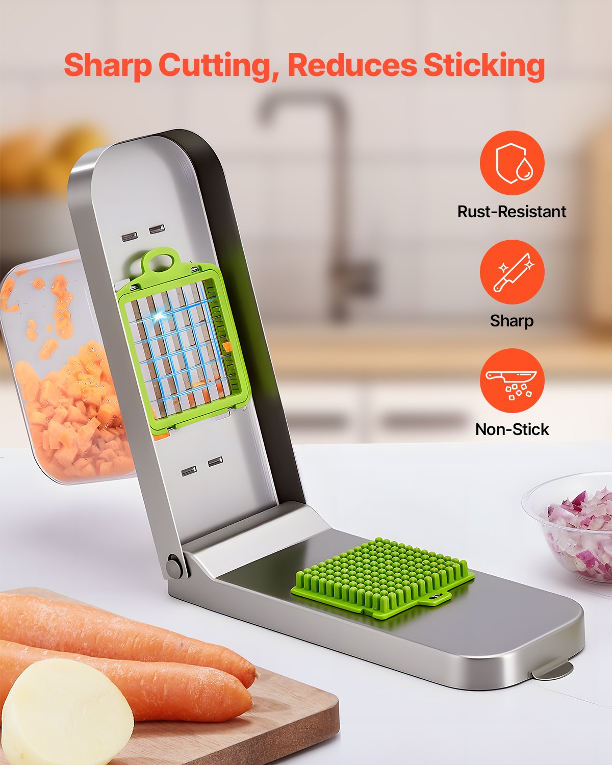 Powerful Vegetable Chopper Stainless Steel Onion Dicer Cutter