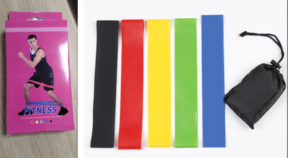 5 Level Resistance Rubber Bands Set for Yoga, Fitness & Full Body Training